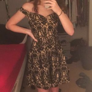 Black Lace Overlay Dress